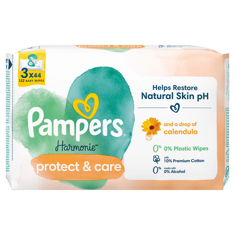 Pampers Harmonie Protect & Care | Servetele Umede pentru Copii cu Galbenele